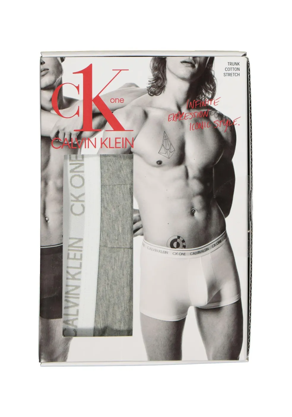 Calvin Klein CK ONE Cotton trunk (1-pack), heren boxer normale lengte, grijs melange