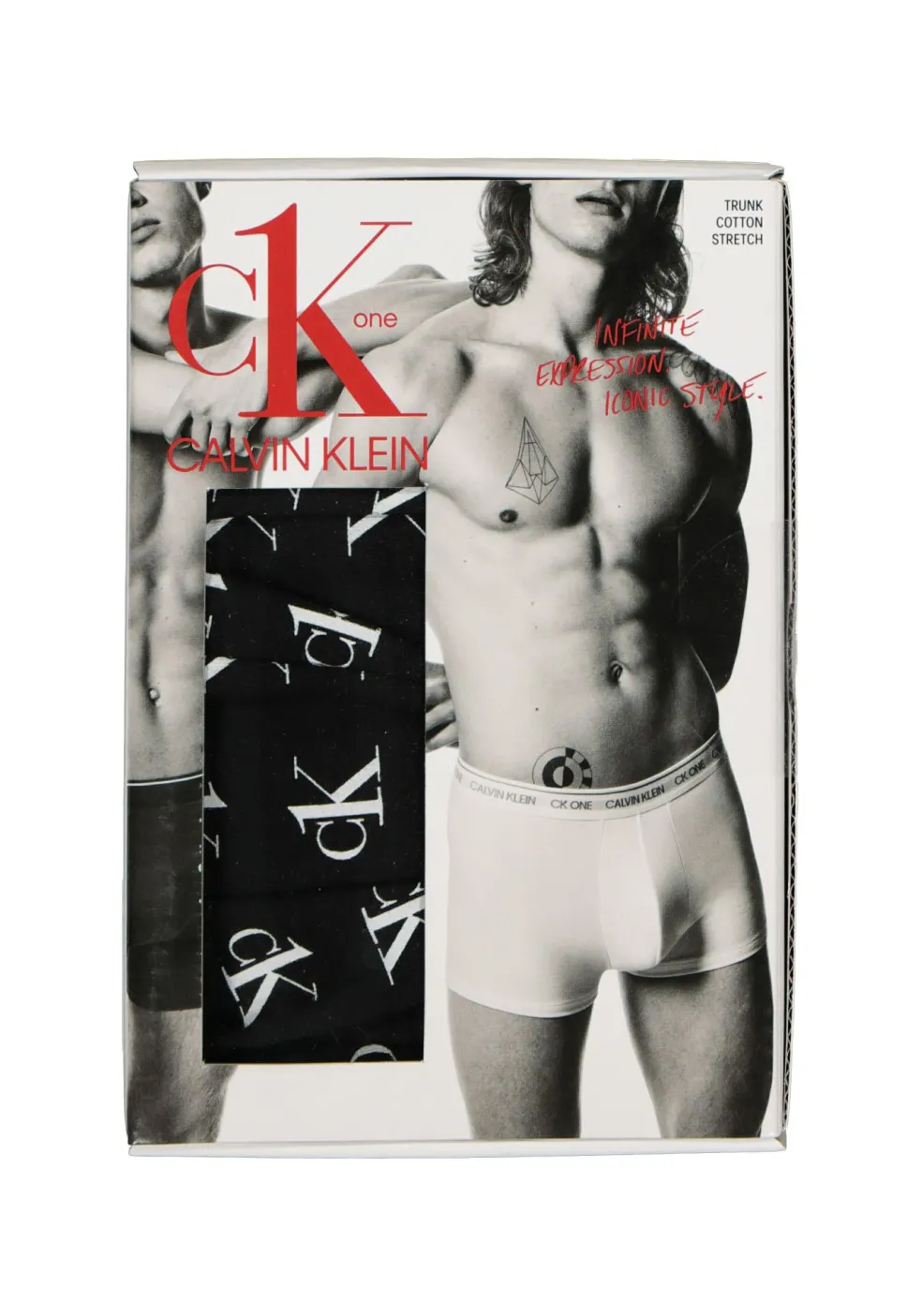 Calvin Klein CK ONE Cotton trunk (1-pack), heren boxer normale lengte, zwart met logo print