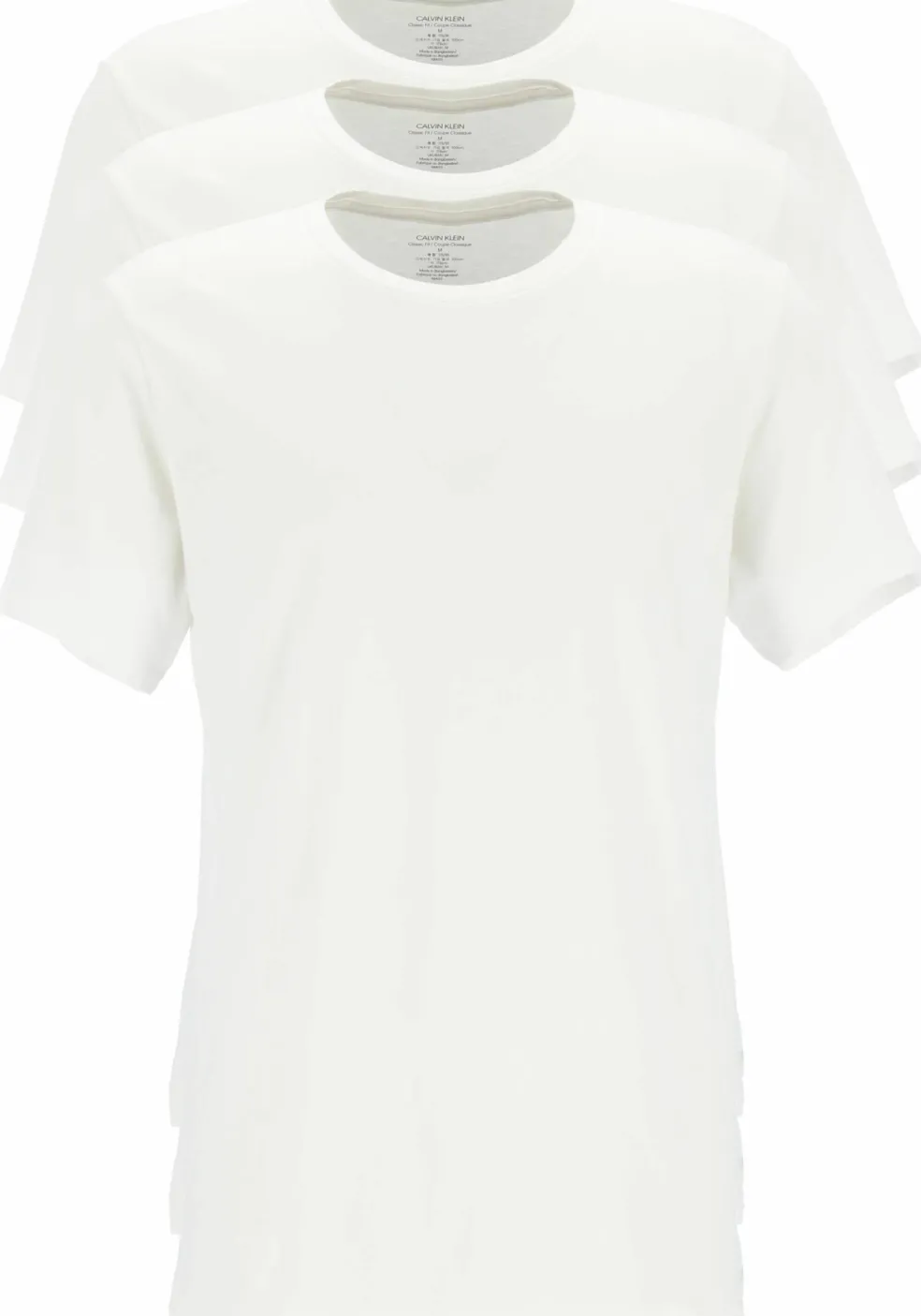 Calvin Klein Cotton Classics crew neck T-shirt (3-pack), heren T-shirts O-hals, wit