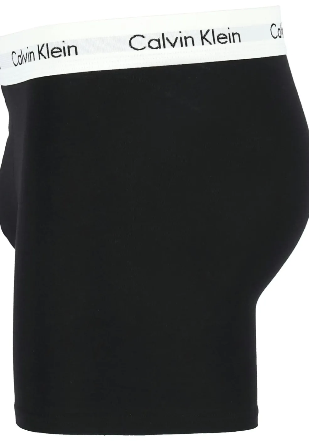 Calvin Klein Cotton Stretch boxer brief (3-pack), heren boxers extra lang, zwart met witte tailleband
