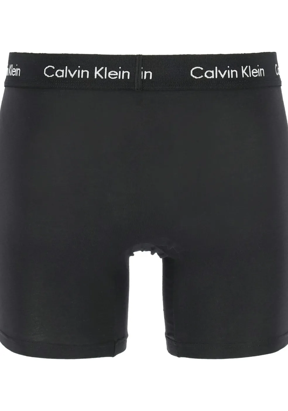 Calvin Klein Cotton Stretch boxer brief (3-pack), heren boxers extra lang, zwart met zwarte tailleband