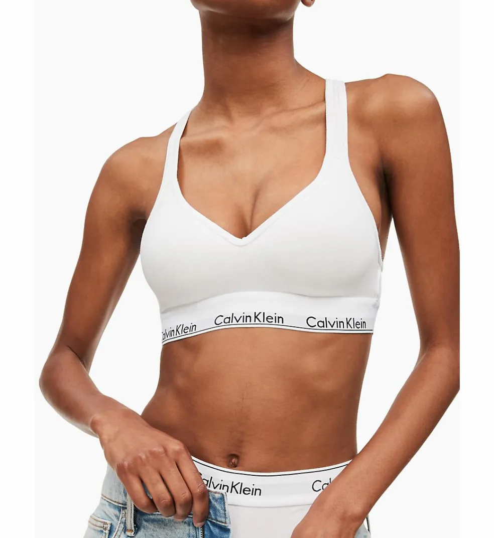 Calvin Klein dames Modern Cotton bralette top, met voorgevormde cups, wit