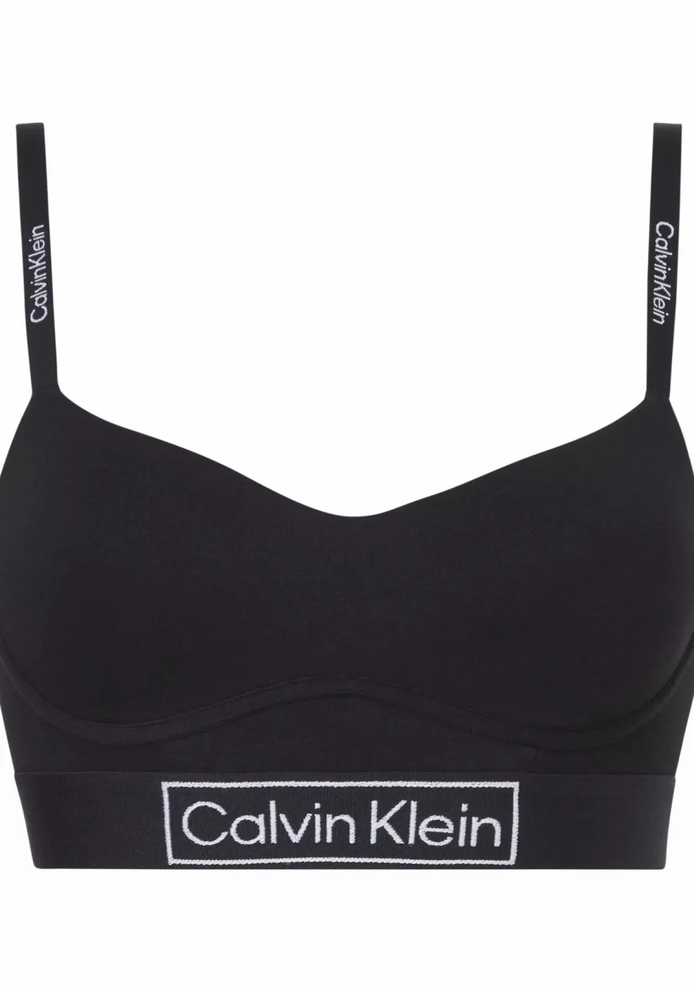 Calvin Klein dames Reimagined Heritage lightly lined bralette, bralette, zwart
