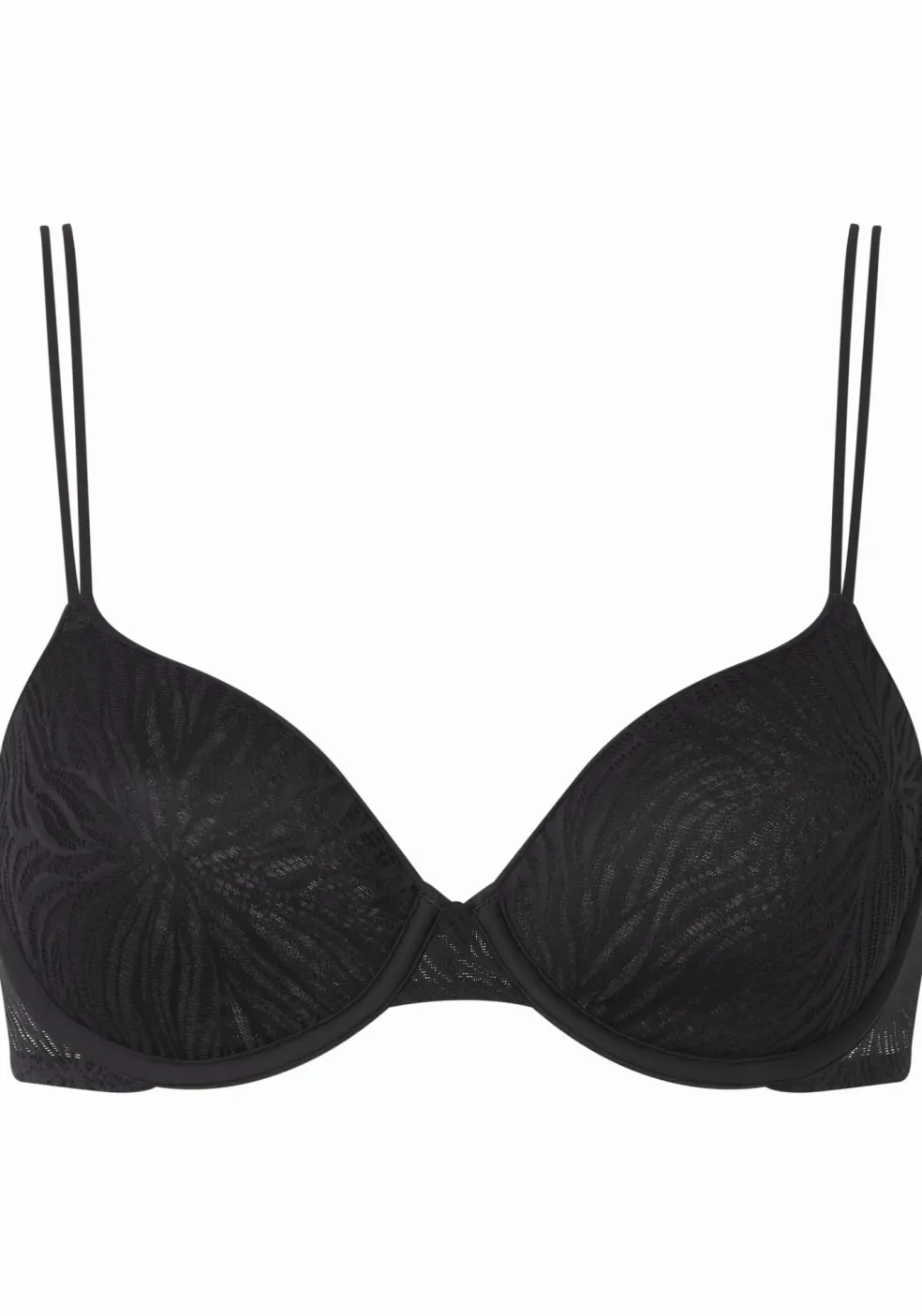 Calvin Klein dames Sheer Marquisette lightly lined demi bra, beugel BH, zwart