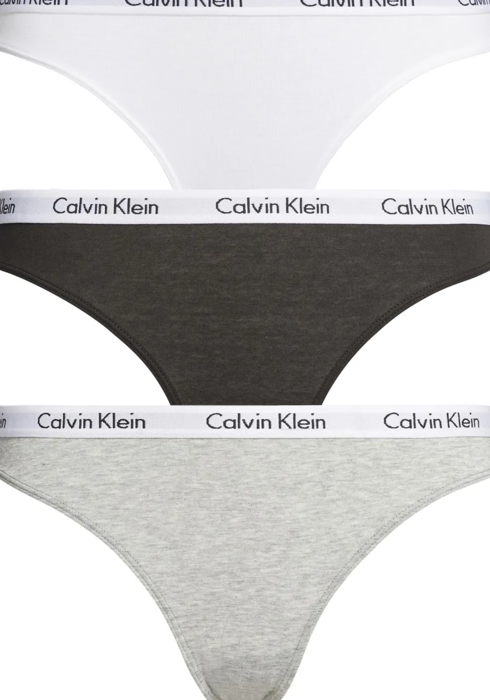 Calvin Klein dames slips (3-pack), zwart, wit en grijs