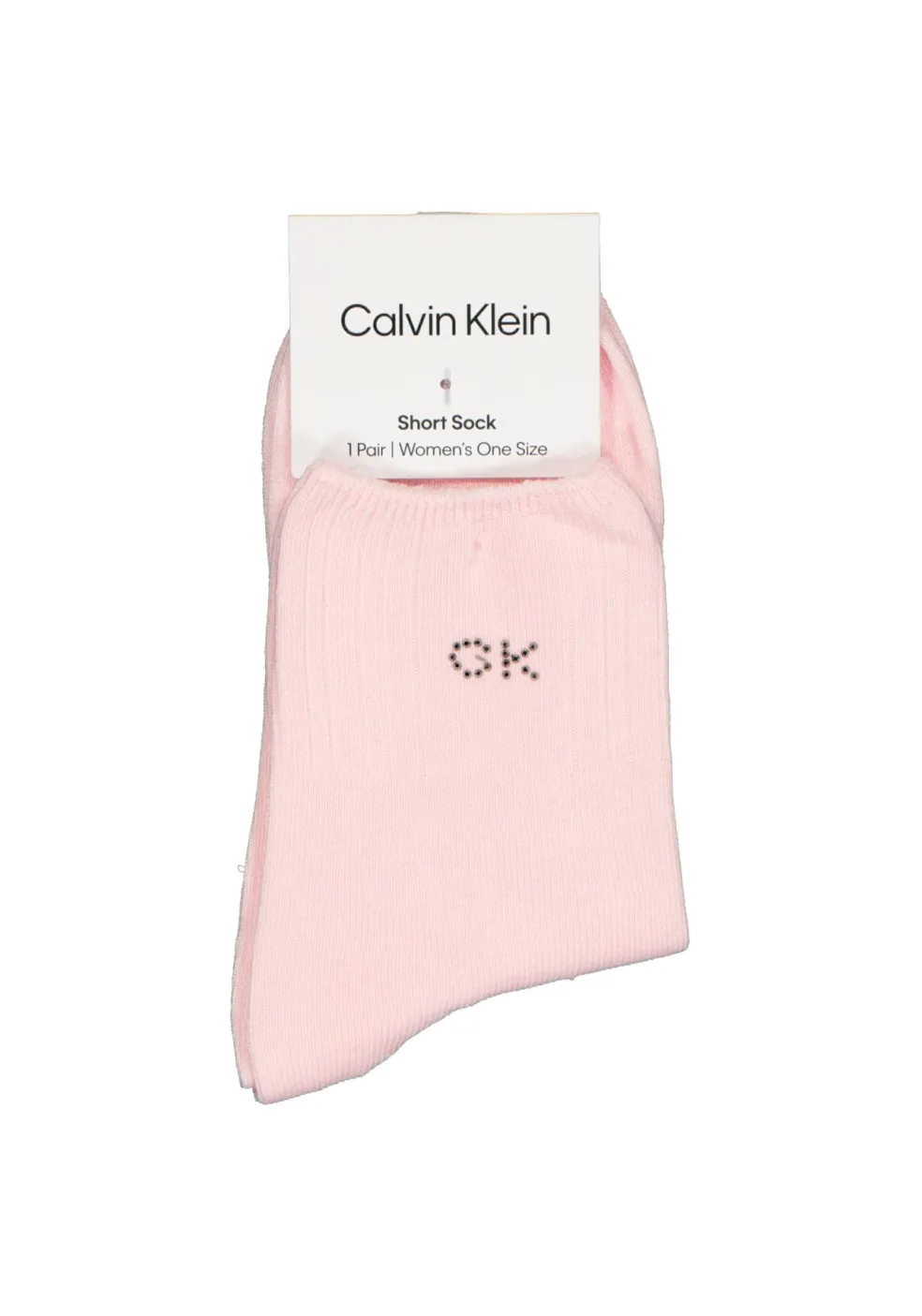 Calvin Klein damessokken Allison (1-pack), enkelsokken met kristal logo, roze