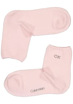 Calvin Klein damessokken Allison (1-pack), enkelsokken met kristal logo, roze
