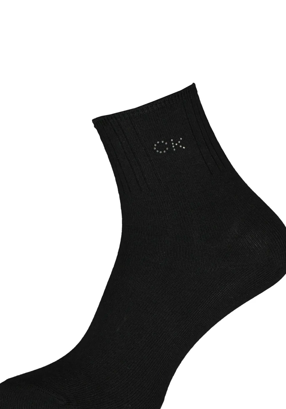 Calvin Klein damessokken Allison (1-pack), enkelsokken met kristal logo, zwart