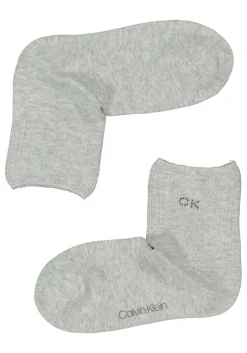 Calvin Klein damessokken Allison (1-pack), enkelsokken met kristal logo, lichtgrijs melange