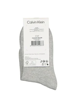 Calvin Klein damessokken Allison (1-pack), enkelsokken met kristal logo, lichtgrijs melange