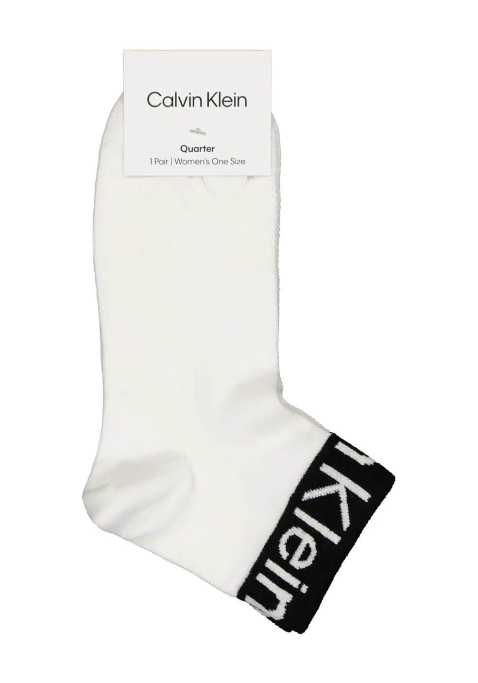 Calvin Klein damessokken Kayla (1-pack), lage logo sokken, wit met zwart