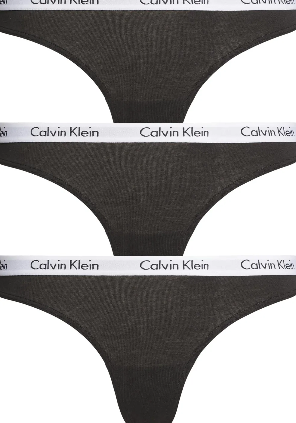 Calvin Klein dames strings (3-pack), zwart