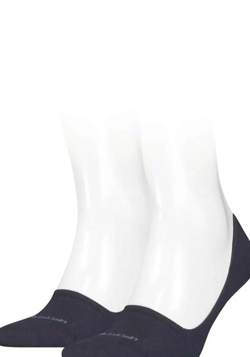 Calvin Klein Footie Mid Cut (2-pack), heren onzichtbare sokken, donkerblauw
