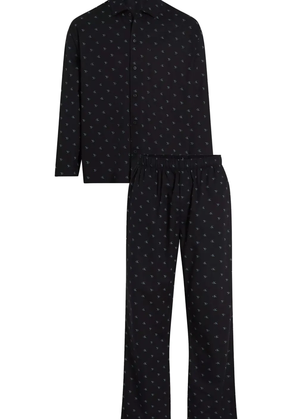 Calvin Klein heren pyjama met knoopjes, zwart dessin