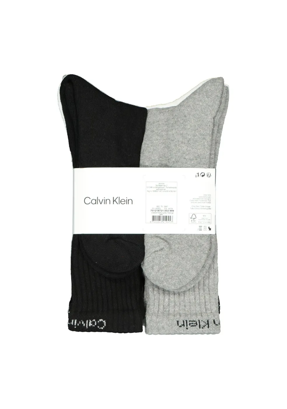 Calvin Klein herensokken Antonio (6-pack), zwart, wit en grijs