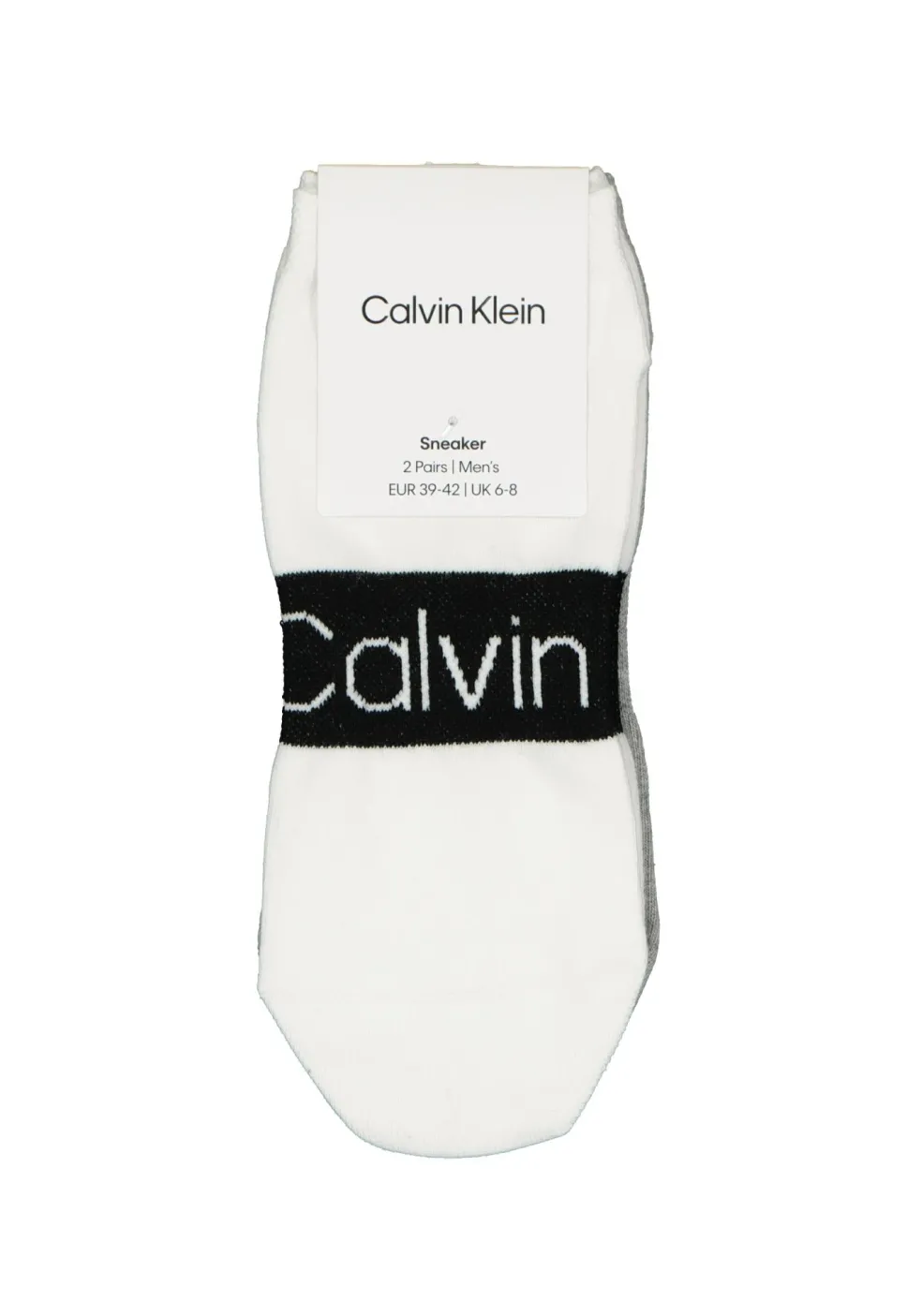 Calvin Klein herensokken Dirk (2-pack), enkelsokken, wit en grijs met logo
