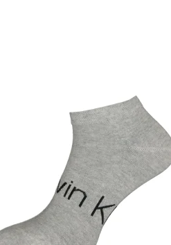 Calvin Klein herensokken Dirk (2-pack), enkelsokken, wit en grijs met logo