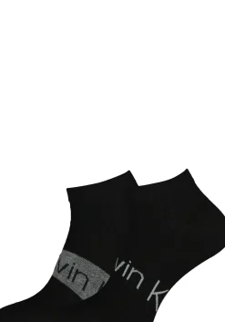 Calvin Klein herensokken Dirk (2-pack), enkelsokken, zwart met logo