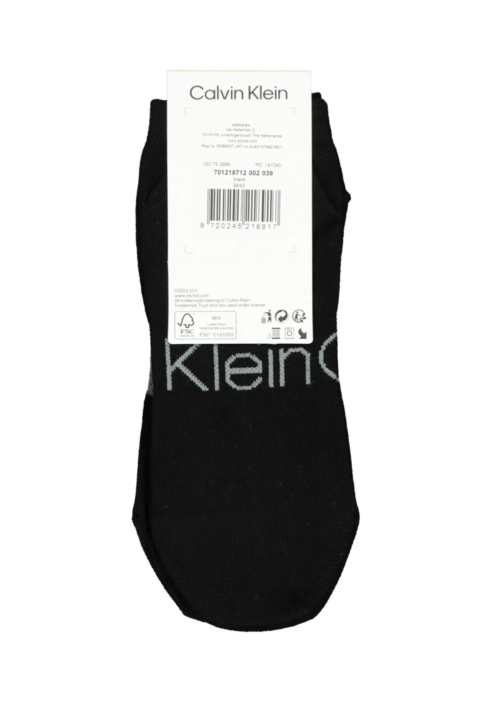 Calvin Klein herensokken Dirk (2-pack), enkelsokken, zwart met logo