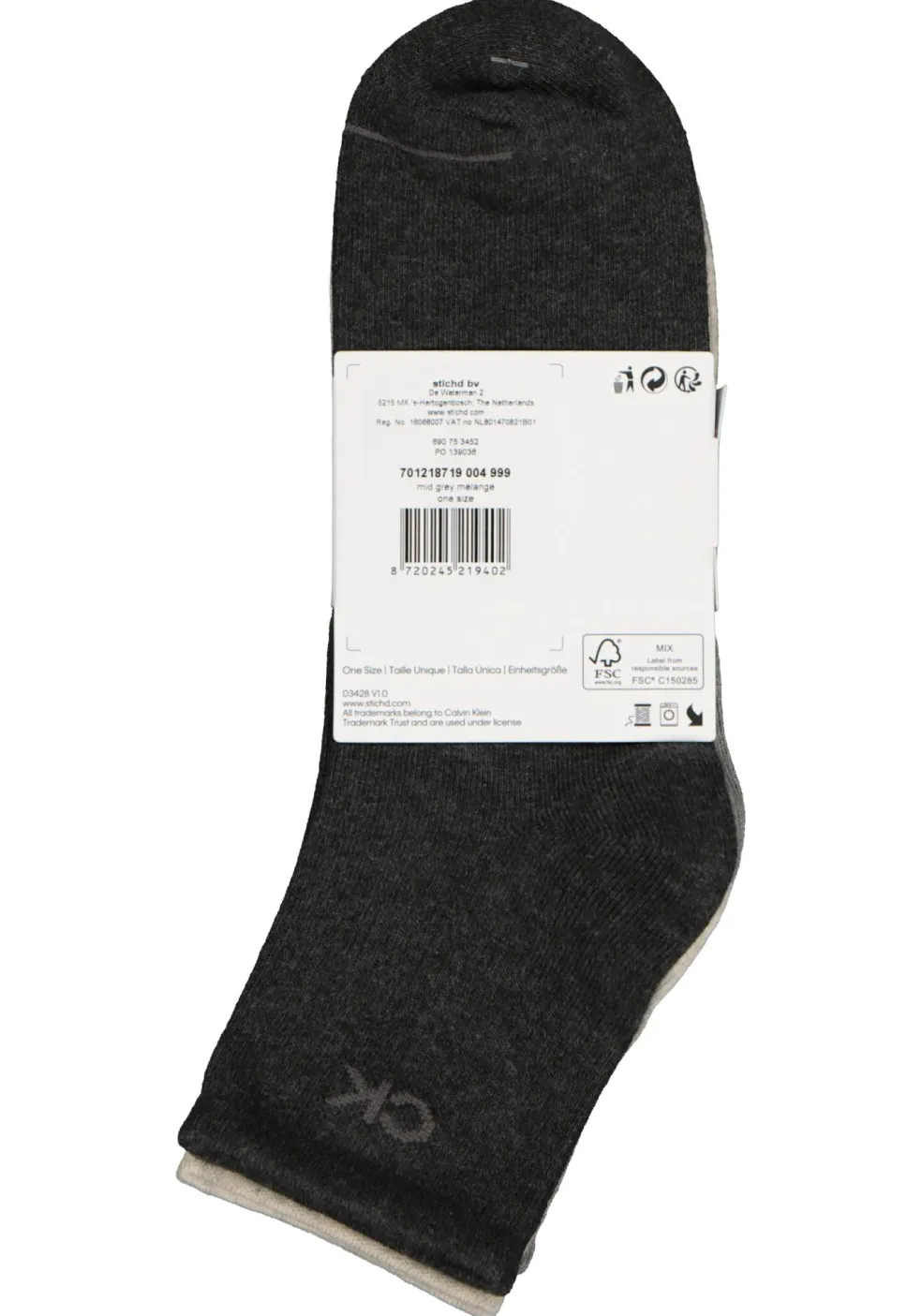 Calvin Klein herensokken Nick (3-pack), hoge enkelsokken, drie tinten grijs