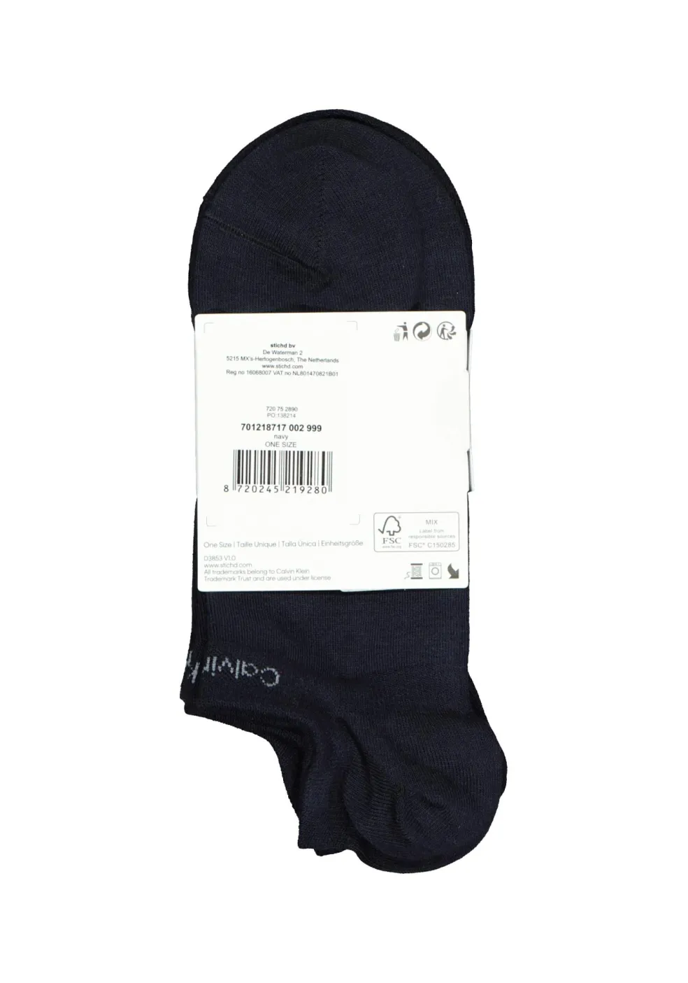 Calvin Klein herensokken Owen (3-pack), onzichtbare vochtregulerende sokken, donkerblauw