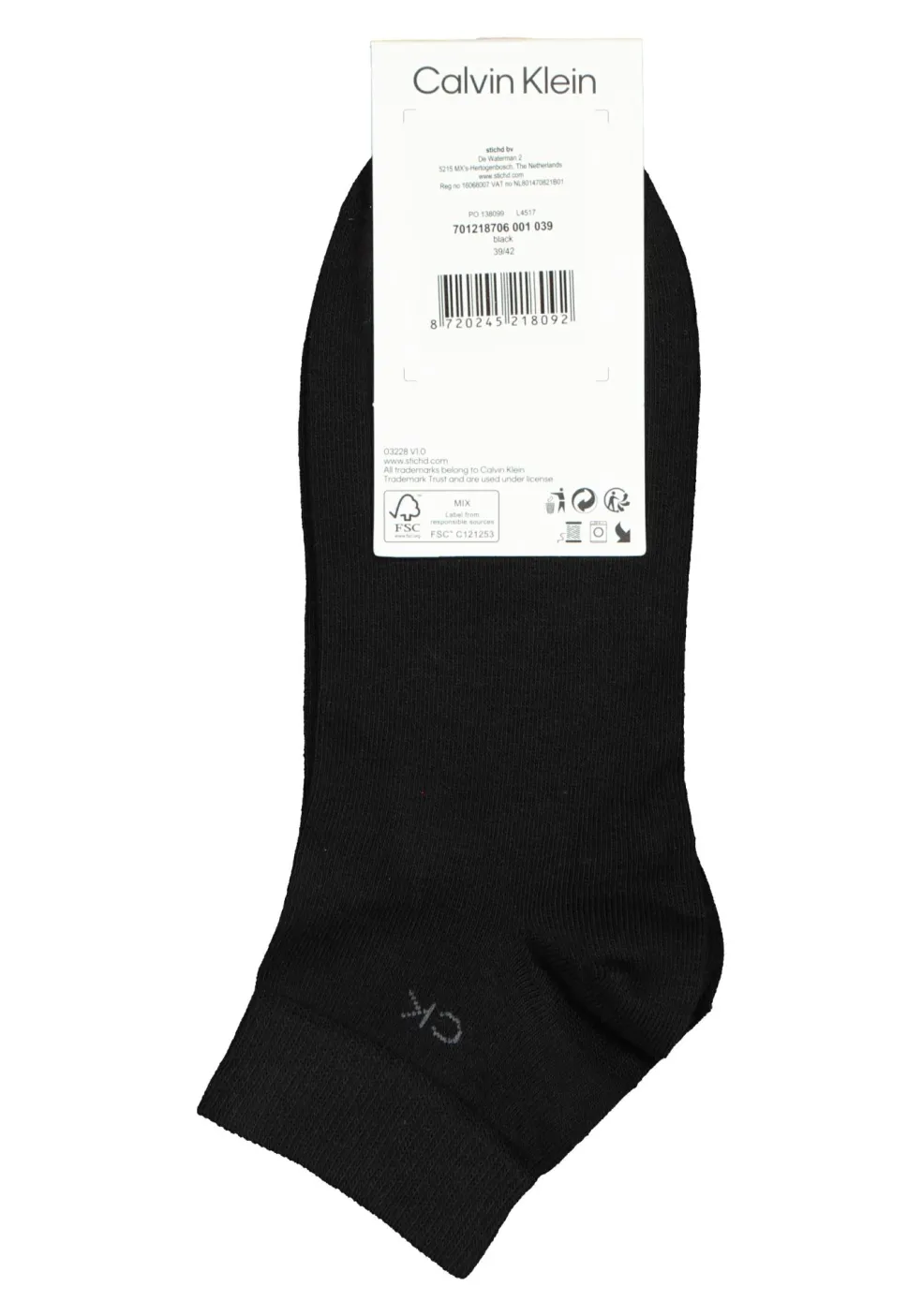 Calvin Klein herensokken Simon (2-pack), hoge enkelsokken, zwart
