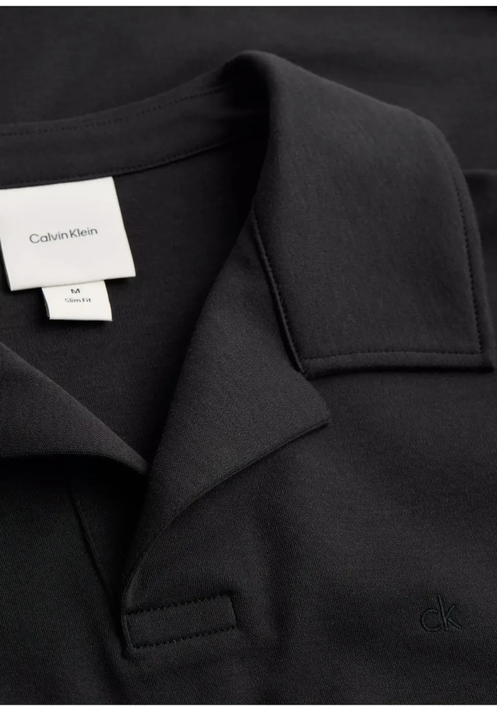 Calvin Klein Liquid Touch Slim Polo, heren poloshirt, zwart