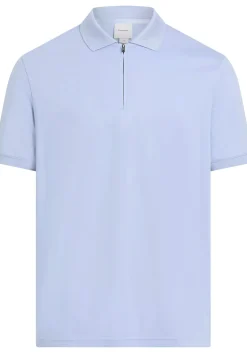 Calvin Klein Liquid Touch Zip Regular Polo, heren poloshirt, blauw