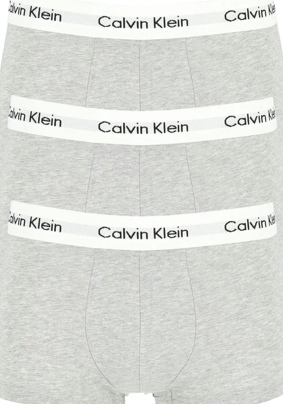Calvin Klein low rise trunks (3-pack), lage heren boxers kort, grijs melange