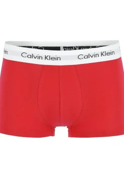 Calvin Klein low rise trunks (3-pack), lage heren boxers kort, rood, wit en blauw