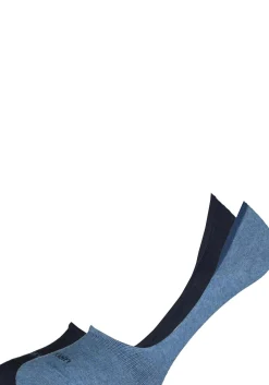 Calvin Klein Luca herensokken (2-pack), onzichtbare sneakersokken, navy en jeansblauw