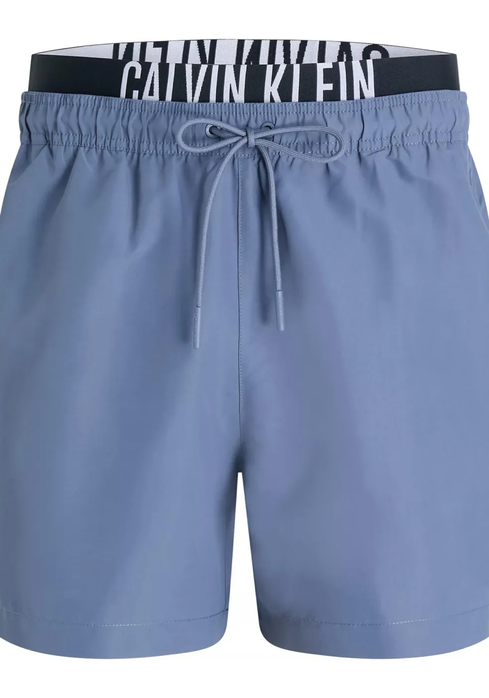 Calvin Klein Medium Drawstring Double Waistband swimshort, heren zwembroek, grijsblauw
