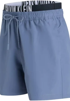 Calvin Klein Medium Drawstring Double Waistband swimshort, heren zwembroek, grijsblauw