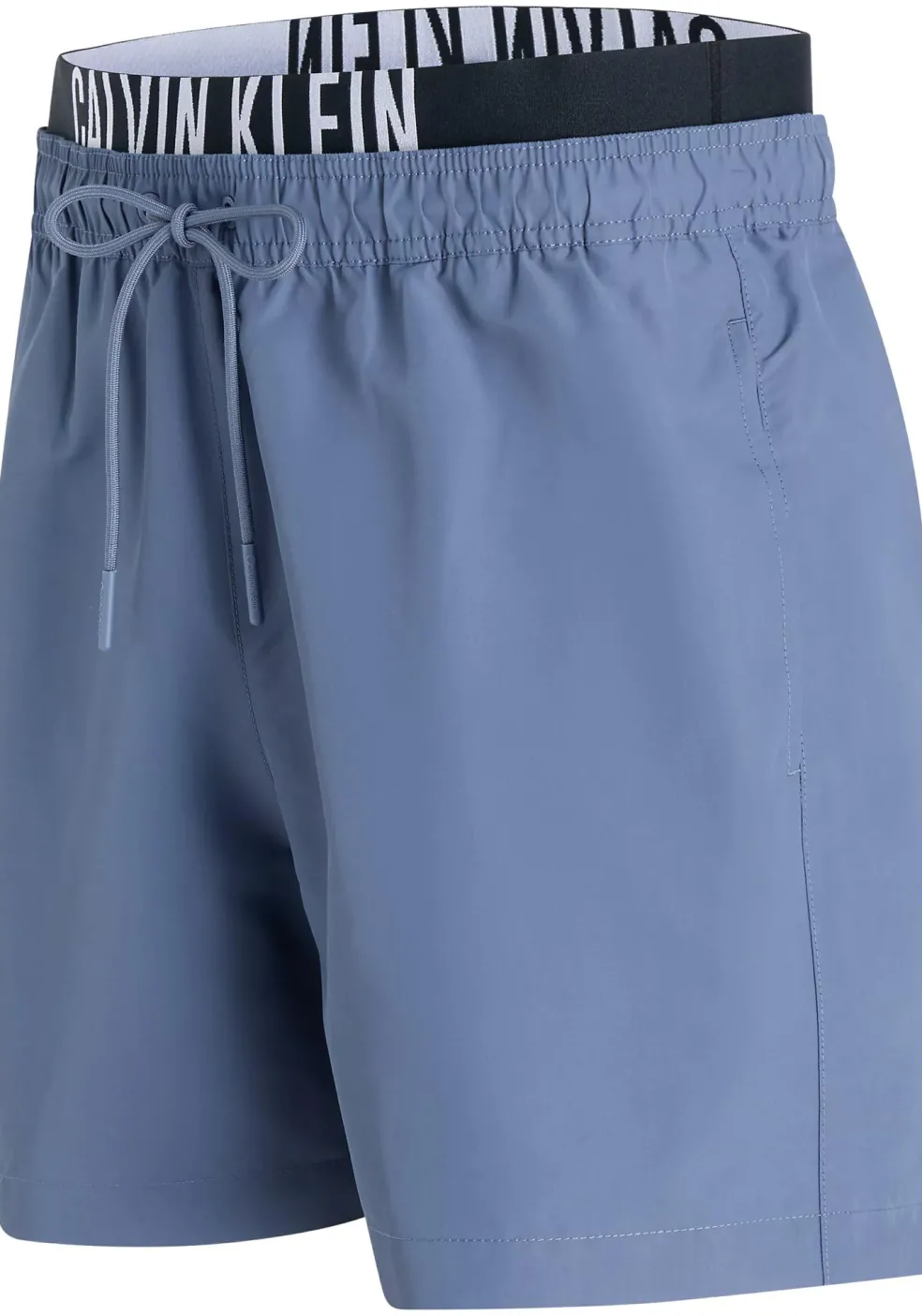 Calvin Klein Medium Drawstring Double Waistband swimshort, heren zwembroek, grijsblauw