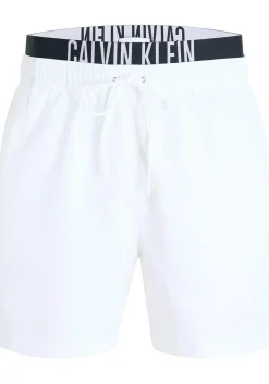 Calvin Klein Medium Drawstring Double Waistband swimshort, heren zwembroek, wit