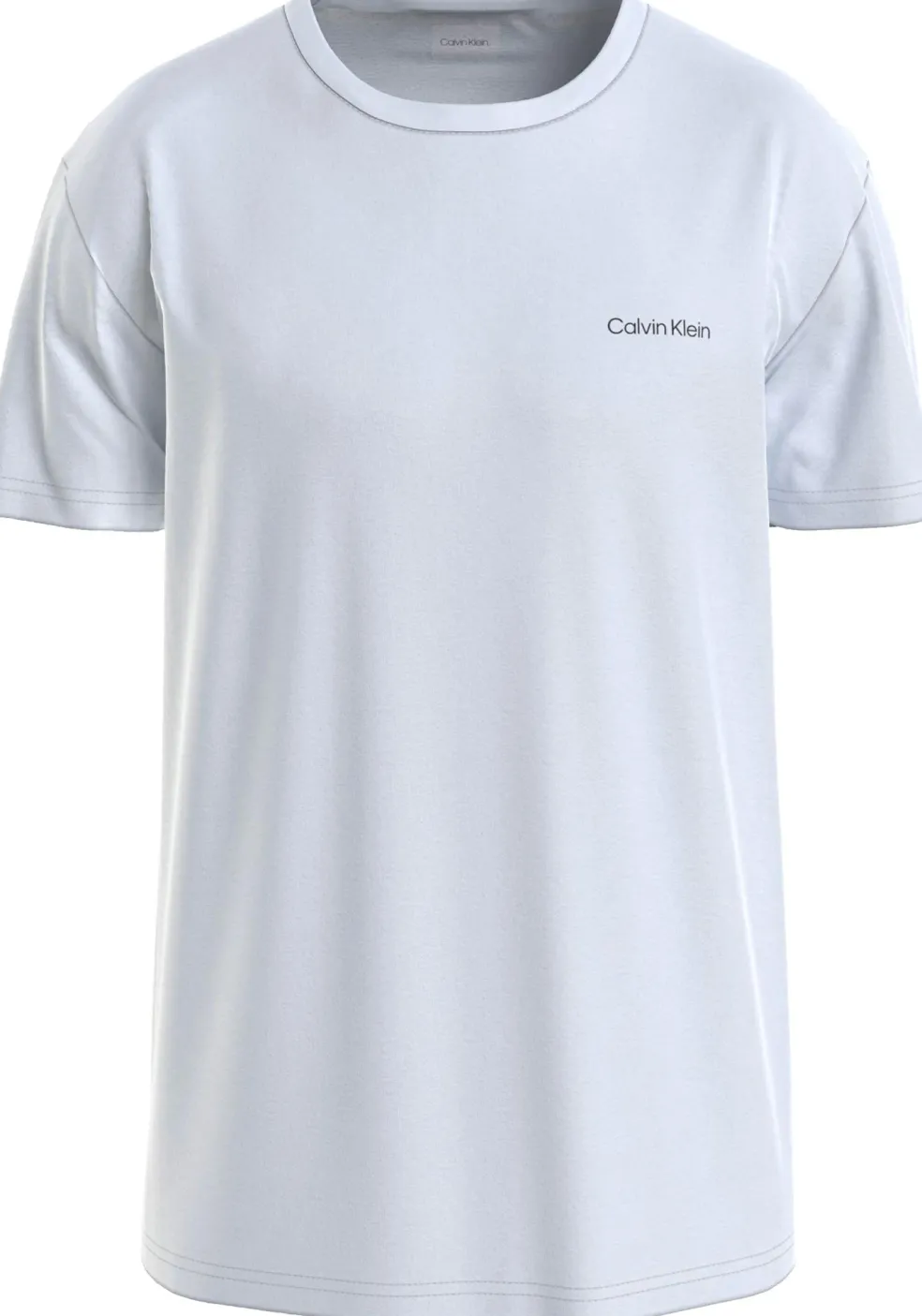 Calvin Klein Micro Logo Interlock T-shirt, heren T-shirt korte mouw O-hals, wit