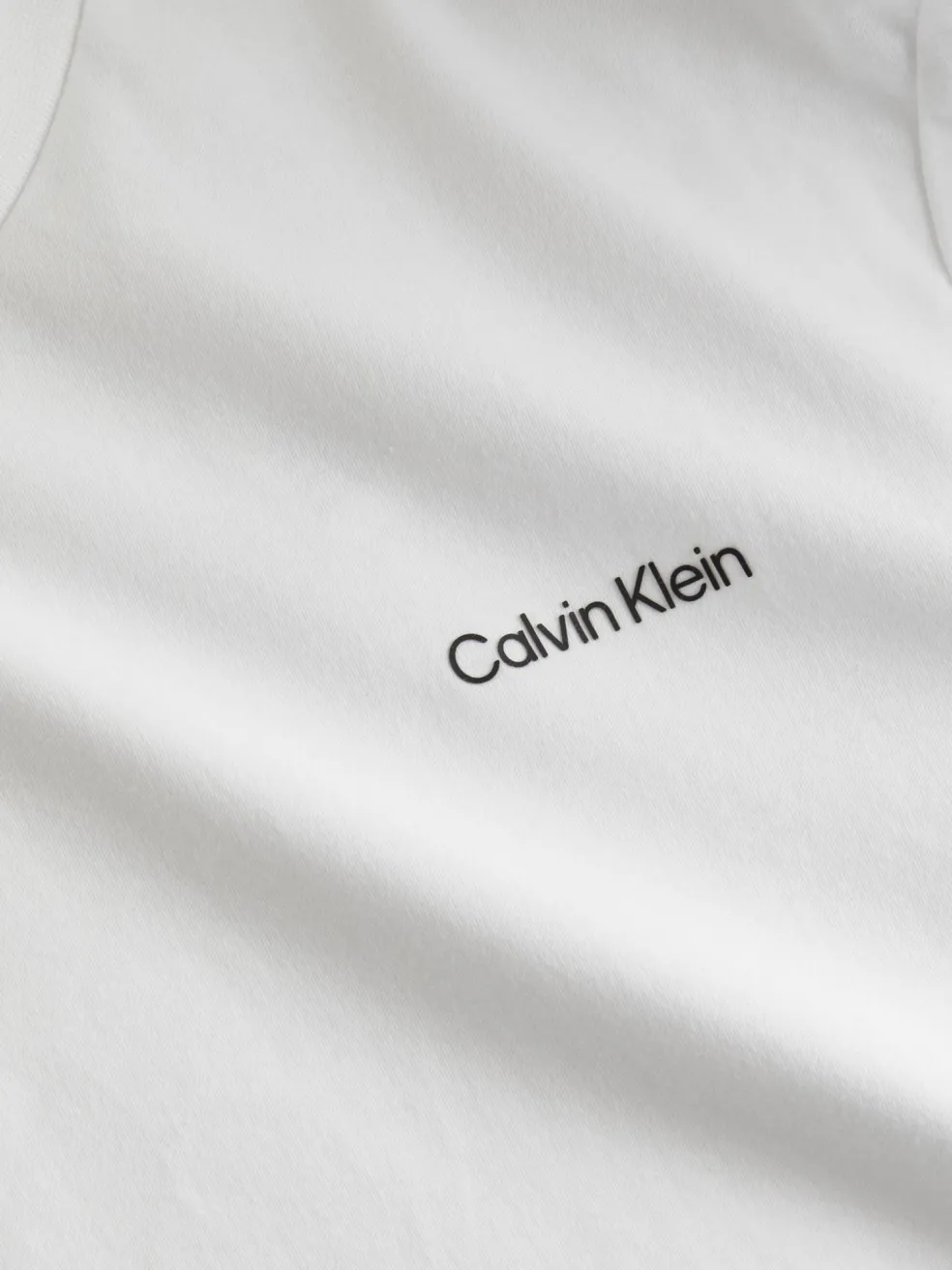 Calvin Klein Micro Logo Interlock T-shirt, heren T-shirt korte mouw O-hals, wit