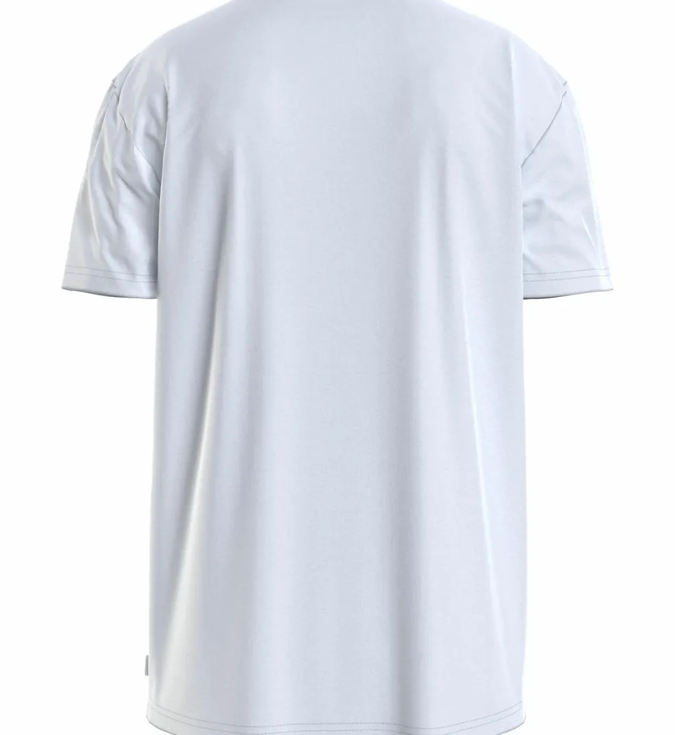 Calvin Klein Micro Logo Interlock T-shirt, heren T-shirt korte mouw O-hals, wit