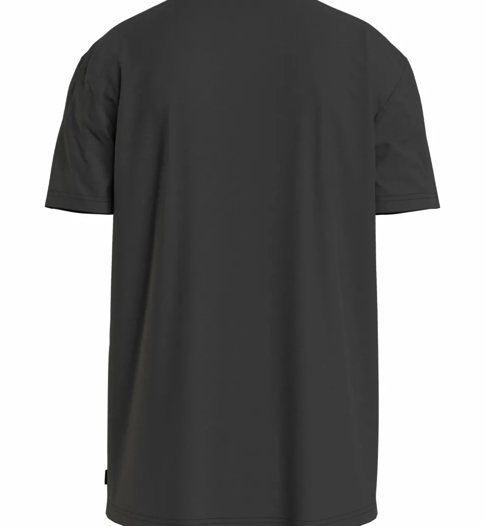 Calvin Klein Micro Logo Interlock T-shirt, heren T-shirt korte mouw O-hals, zwart