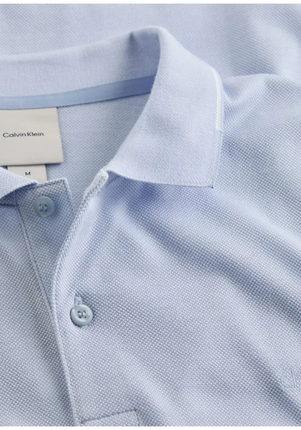 Calvin Klein Oxford Two Tone Regular Polo, heren poloshirt, blauw
