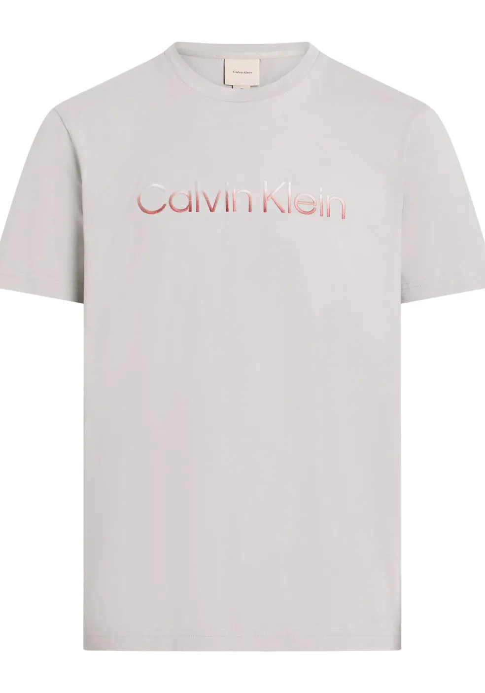 Calvin Klein Raised Ombre Embroidery T-shirt, heren T-shirt korte mouw O-hals, grijs-beige