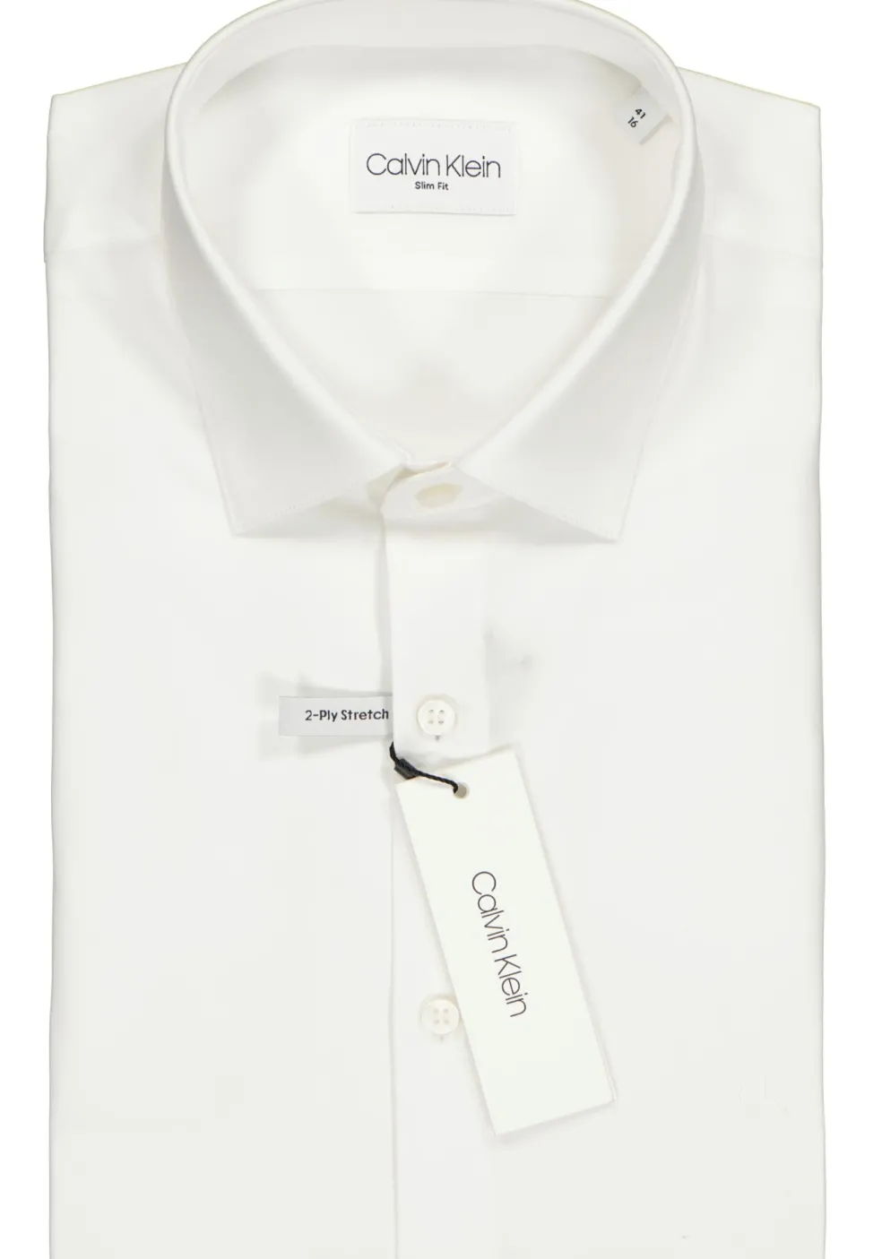 Calvin Klein slim fit overhemd, 2-ply stretch, wit