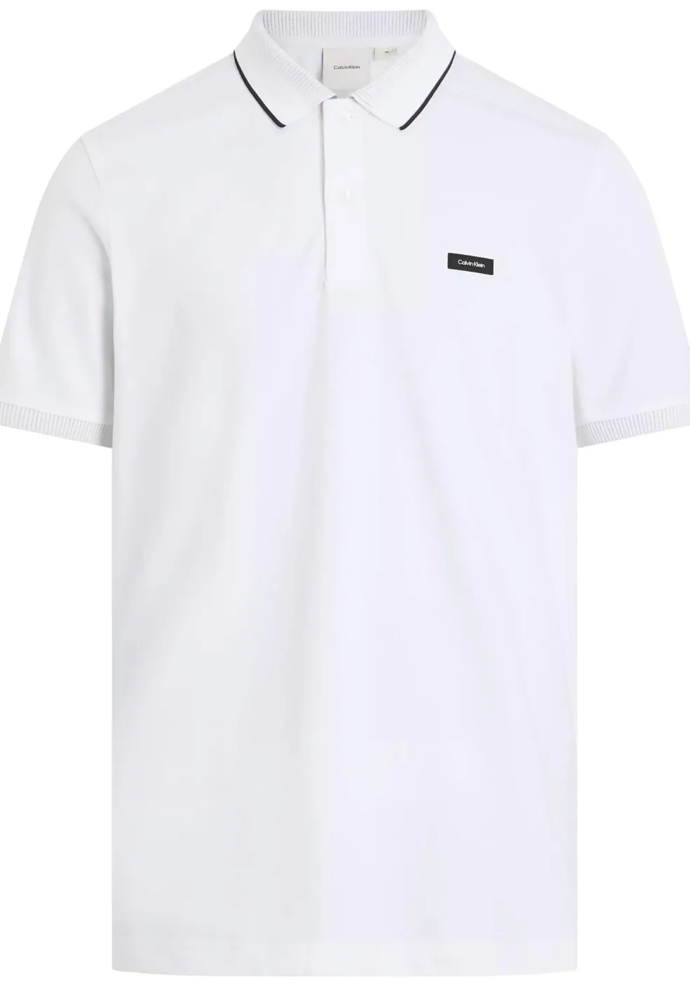 Calvin Klein Stretch Pique Regular Polo, heren poloshirt, wit