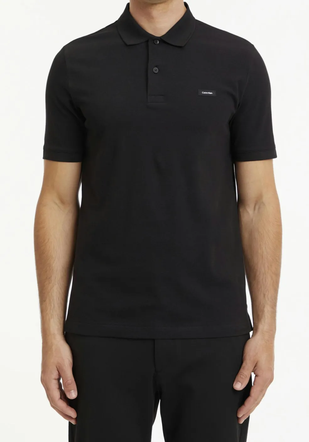 Calvin Klein Stretch Pique Slim Polo, zwart