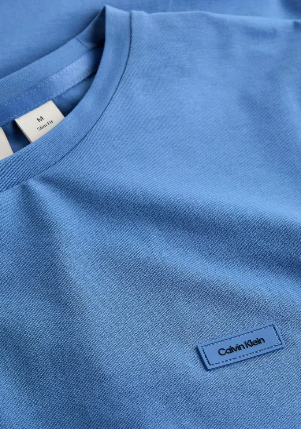 Calvin Klein Stretch Slim Fit T-shirt, heren T-shirt korte mouw O-hals, blauw