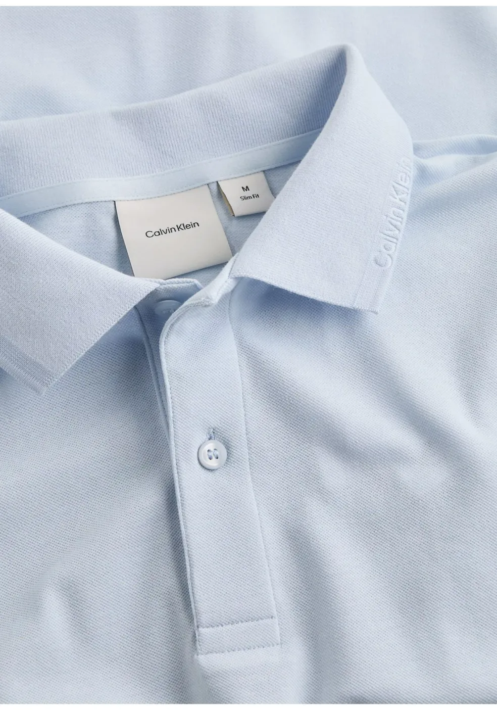 Calvin Klein Thermo Tech Pique Slim Polo, heren poloshirt, lichtblauw