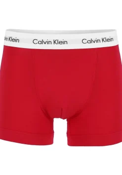 Calvin Klein trunks (3-pack), heren boxers normale lengte, rood, wit en blauw