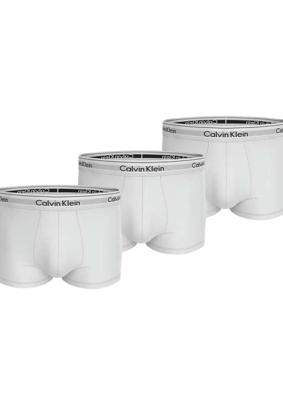 Calvin Klein Trunks (3-pack), heren boxers normale lengte, wit