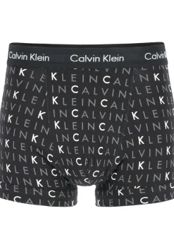 Calvin Klein trunks (3-pack), heren boxers normale lengte, zwart, grijs en logo print