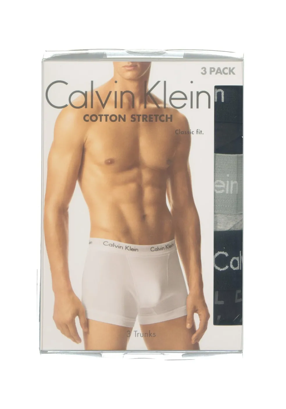 Calvin Klein trunks (3-pack), heren boxers normale lengte, zwart, grijs en logo print